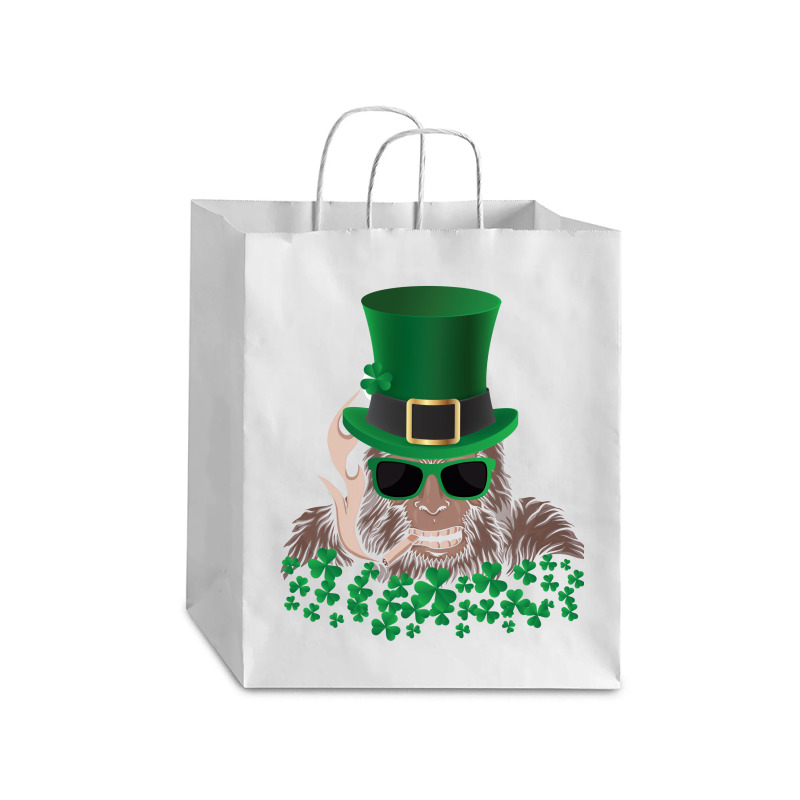 Sasquatch St. Patrick's Day Debie Paper Bag - 10 X 5 X 13 | Artistshot