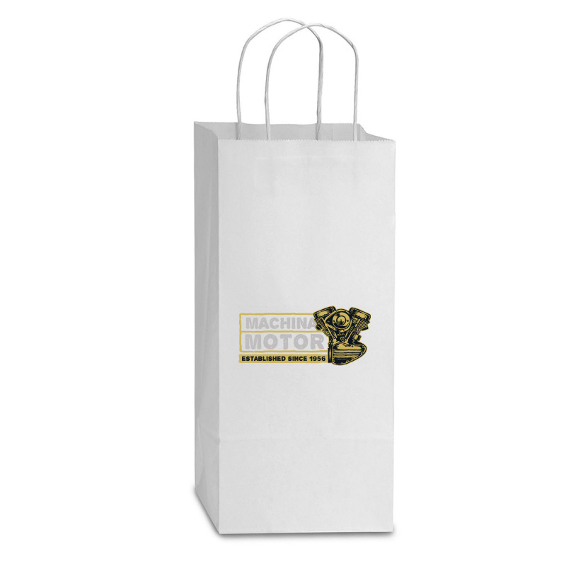 Machina Motor Double Wine Paper Bag - 6 1/2 X 3 1/2 X 12 3/8 | Artistshot