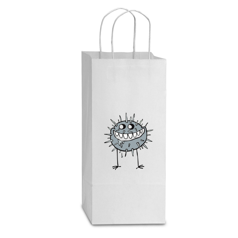 Cute, Cartoon, Absurd, Germ, Bacteria, Creature 01 2 Double Wine Paper Bag - 6 1/2 X 3 1/2 X 12 3/8 | Artistshot