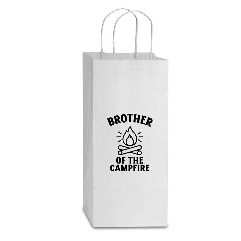 Brother Of The Campfire Funny Camping Quote Double Wine Paper Bag - 6 1/2 X 3 1/2 X 12 3/8 | Artistshot