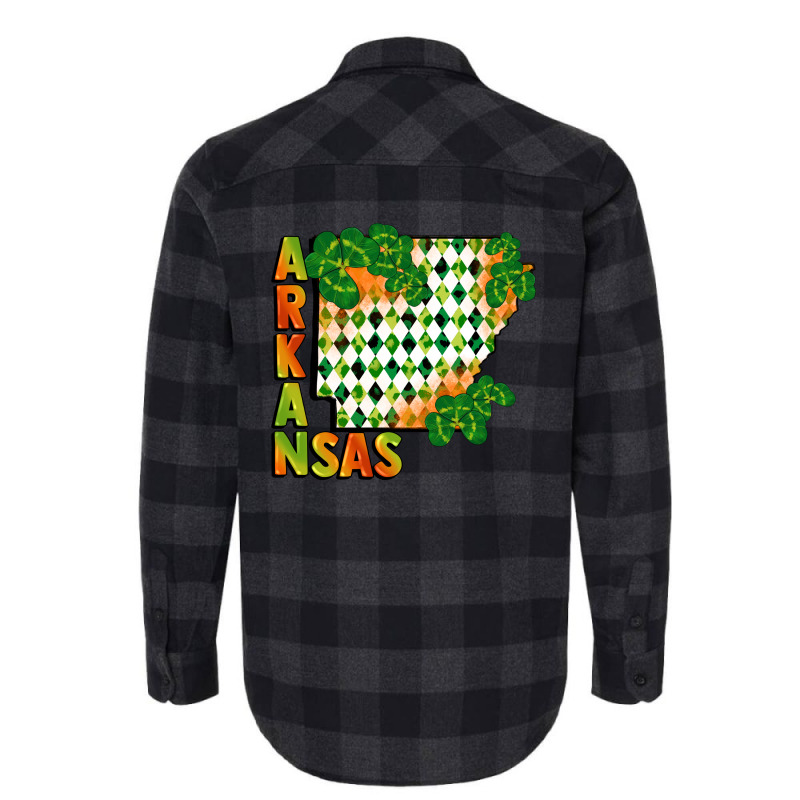 Arkansas Map St Patricks Day Flannel Shirt by FaDigitalArtStudio | Artistshot