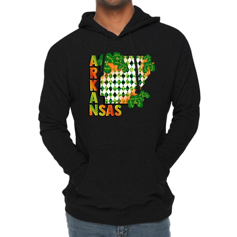 Arkansas Map St Patricks Day Lightweight Hoodie by FaDigitalArtStudio | Artistshot