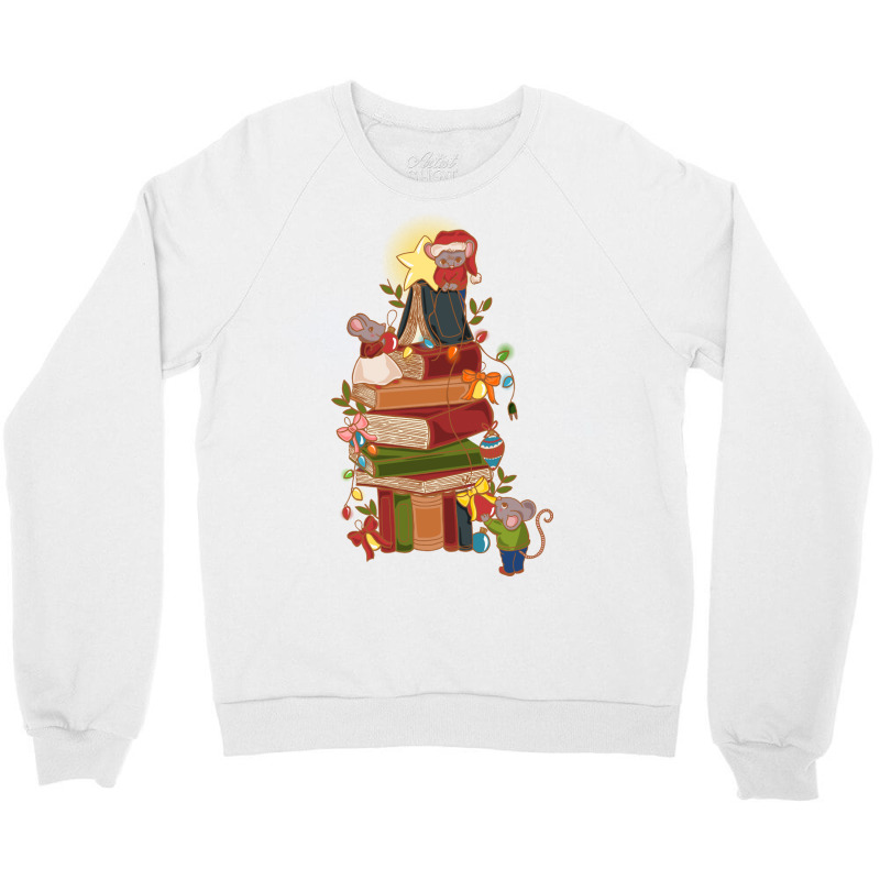 Christmas And Books Crewneck Sweatshirt | Artistshot