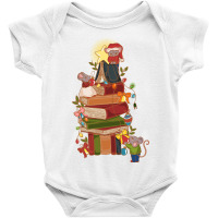 Christmas And Books Baby Bodysuit | Artistshot