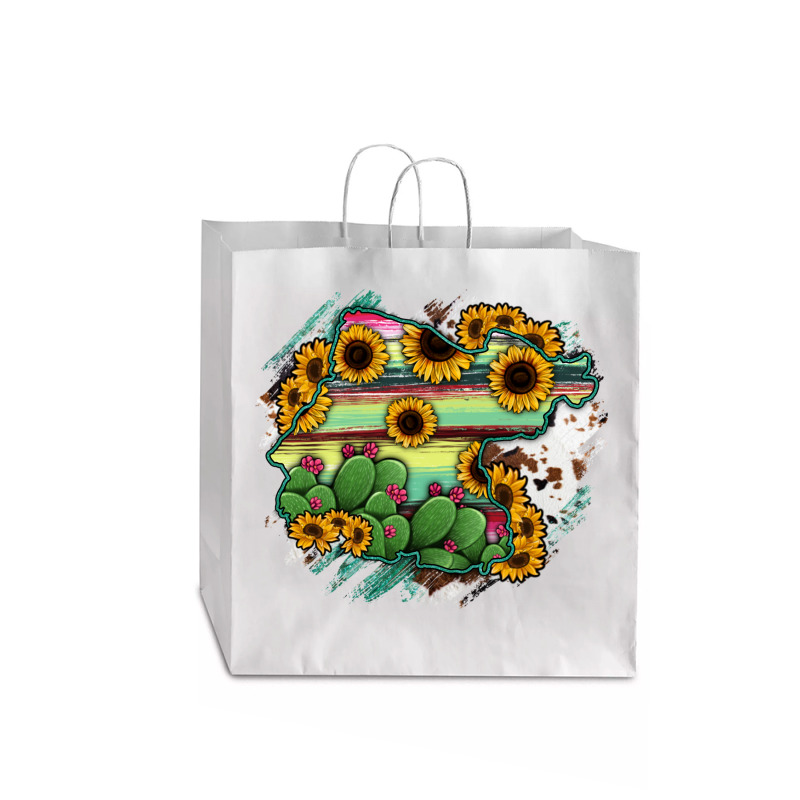 Guanajuato Sunflower Serape Map Jumbo Paper Bag - 18 X 7 X 18 3/4 | Artistshot