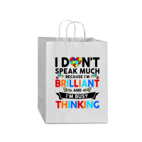 I Dont Speak Much Because I'm Brilliant Busy Thinking Mart Paper Bag -13 X 7 X 17 | Artistshot