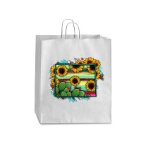 Wyoming Map Sunflower Cactus Serape Queen Paper Bag - 16 X 6 X 19 1/4 | Artistshot