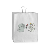 Elephant Gives Flowers To His Lover 01 01 Queen Paper Bag - 16 X 6 X 19 1/4 | Artistshot