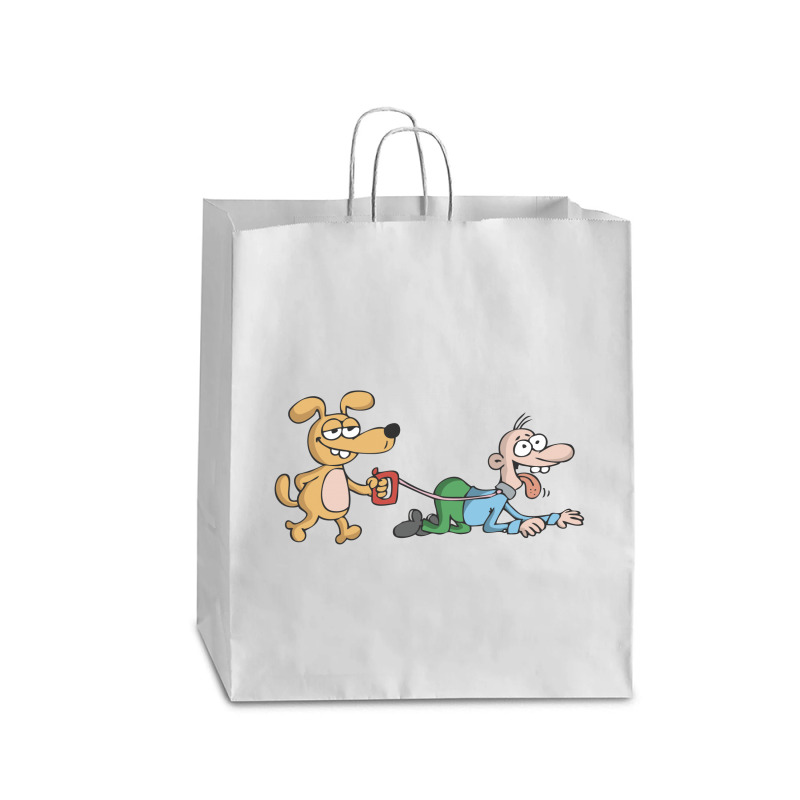 Dog Walking Its Owner Queen Paper Bag - 16 X 6 X 19 1/4 | Artistshot