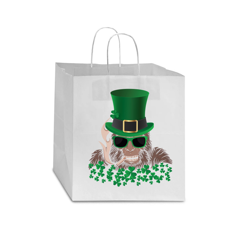 Sasquatch St. Patrick's Day Star Paper Bag - 13 X 7 X 13 | Artistshot