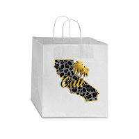 California Map Gold Star Paper Bag - 13 X 7 X 13 | Artistshot