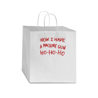 Now I Have A Machine Gun Ho Ho Ho Star Paper Bag - 13 X 7 X 13 | Artistshot