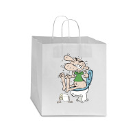 Constipated Man Trying To Shit 01 Star Paper Bag - 13 X 7 X 13 | Artistshot