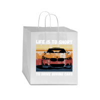 Life Is To Short To Drive Boring Cars Star Paper Bag - 13 X 7 X 13 | Artistshot