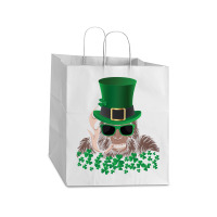 Sasquatch St. Patrick's Day Take Out Paper Bag - 14 X 10 X 15 1/2 | Artistshot