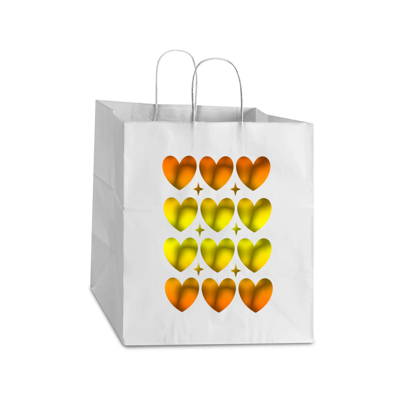 Hearts Take out Paper Bag - 14 x 10 x 15 1/2 by FlyingBird | Artistshot