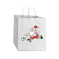 Santa Claus Is Playing Football Take Out Paper Bag - 14 X 10 X 15 1/2 | Artistshot