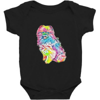 An Attentive Pomeranian Dog S Baby Bodysuit | Artistshot