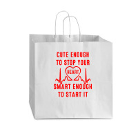 Cute Enough To Stop Your Heart Smart Enough To Start It Vogue Paper Bag - 16 X 6 X 12 | Artistshot