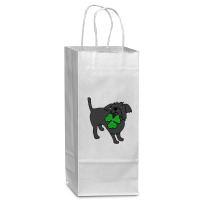 Funny Dog Holding Shamrock Wine Paper Bag - 5 1/2 X 3 1/4 X 13 | Artistshot