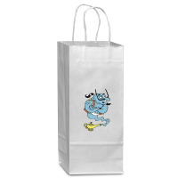 Alaaddin's Magic Lamp Blue Genie Wine Paper Bag - 5 1/2 X 3 1/4 X 13 | Artistshot