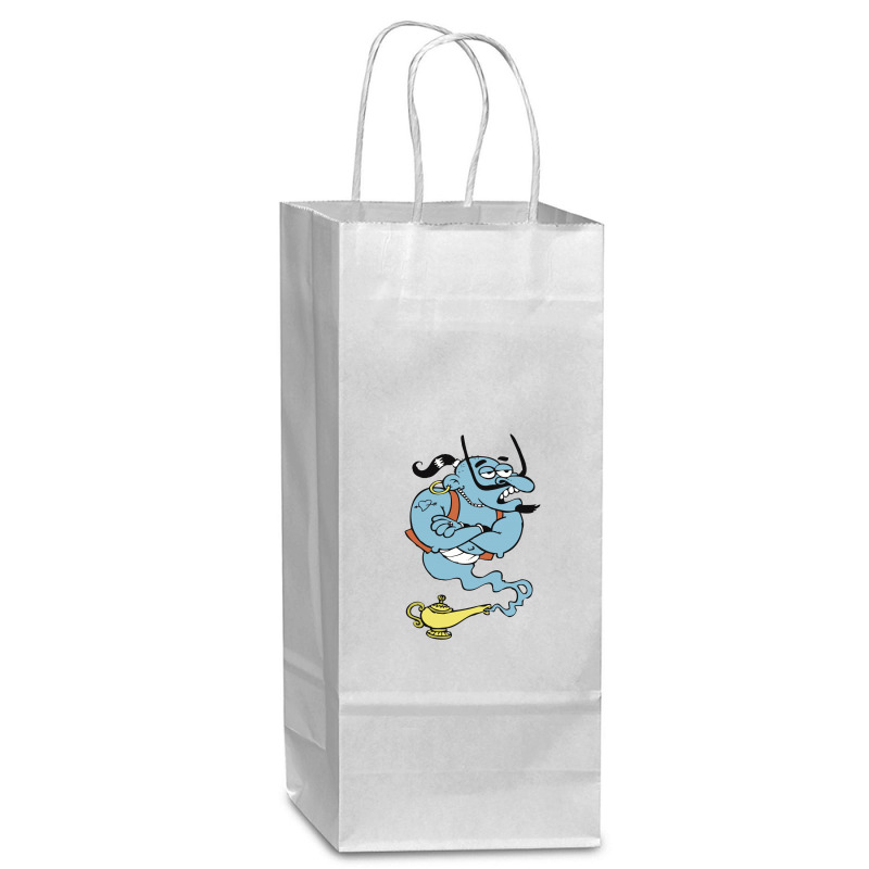 Alaaddin's Magic Lamp Blue Genie Wine Paper Bag - 5 1/2 X 3 1/4 X 13 | Artistshot