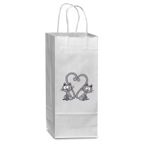 Valentine's Day Cat Wine Paper Bag - 5 1/2 X 3 1/4 X 13 | Artistshot