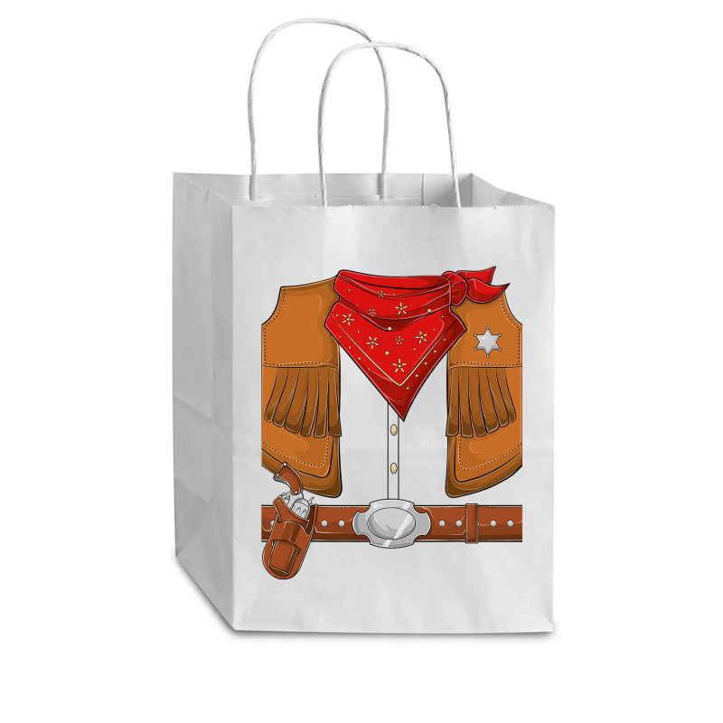 Cowboy Halloween Costume Men Women Kids Cowboy Sherif T Shirt Cub Paper Bag - 8 X 4 1/2 X 10 1/4 | Artistshot