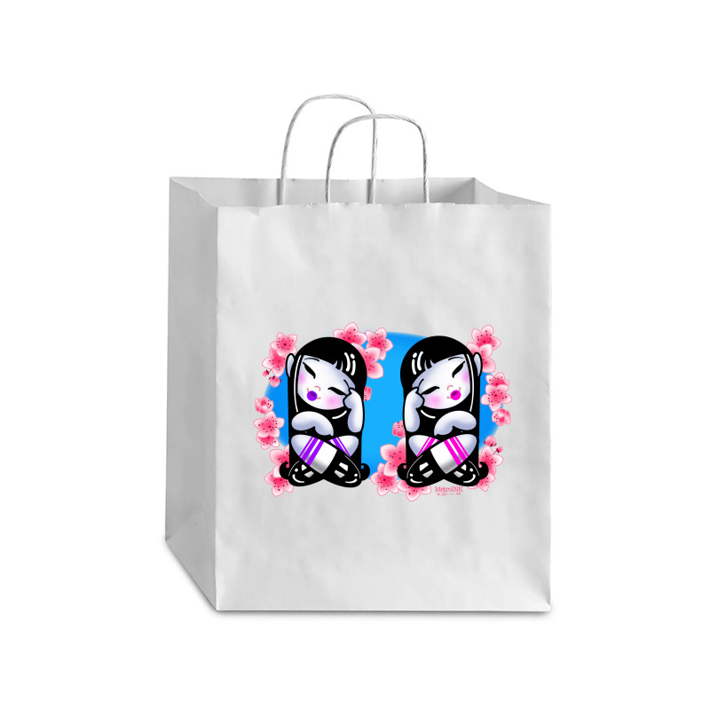 Cherry Blossom Twins Debie Paper Bag - 10 X 5 X 13 | Artistshot