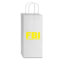 Fbi Federal Agent Double Wine Paper Bag - 6 1/2 X 3 1/2 X 12 3/8 | Artistshot