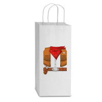 Cowboy Halloween Costume Men Women Kids Cowboy Sherif T Shirt Double Wine Paper Bag - 6 1/2 X 3 1/2 X 12 3/8 | Artistshot