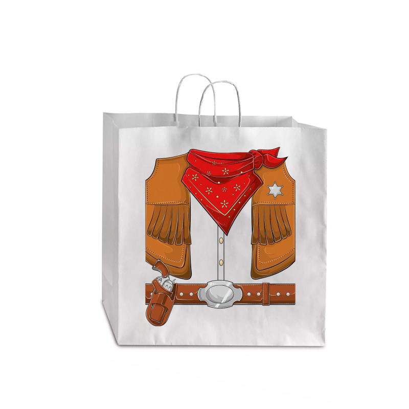 Cowboy Halloween Costume Men Women Kids Cowboy Sherif T Shirt Jumbo Paper Bag - 18 X 7 X 18 3/4 | Artistshot