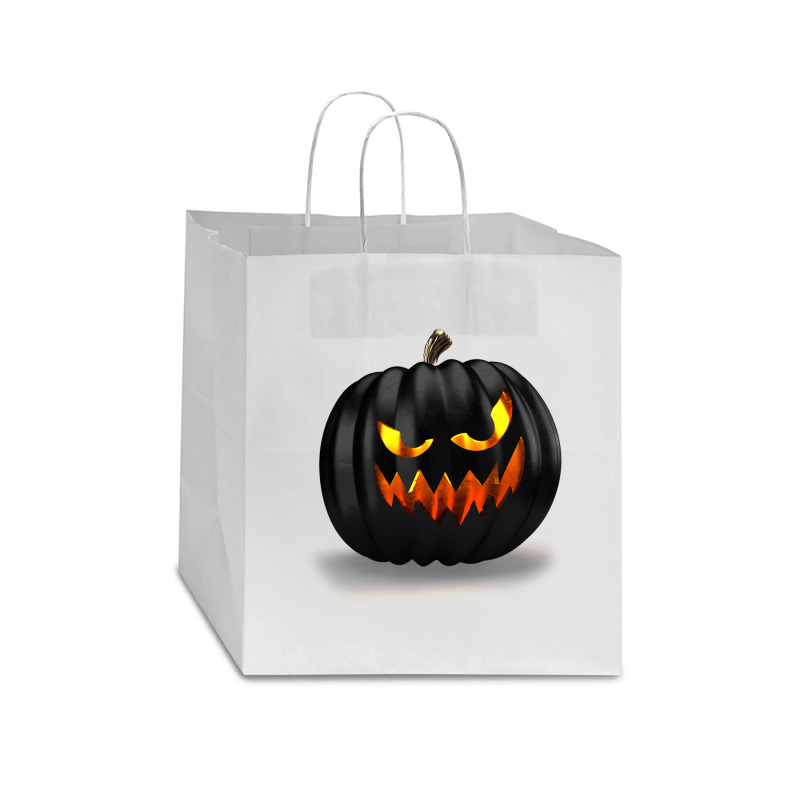 Scary Jack O Lantern Halloween Star Paper Bag - 13 X 7 X 13 | Artistshot