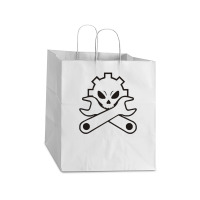 Machinist Funny Skull Take Out Paper Bag - 14 X 10 X 15 1/2 | Artistshot