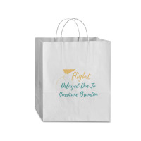 Flight Delayed Due To Hurricane Brandon Typography Traveler Paper Bag -13 X 6 X 15 3/4 | Artistshot