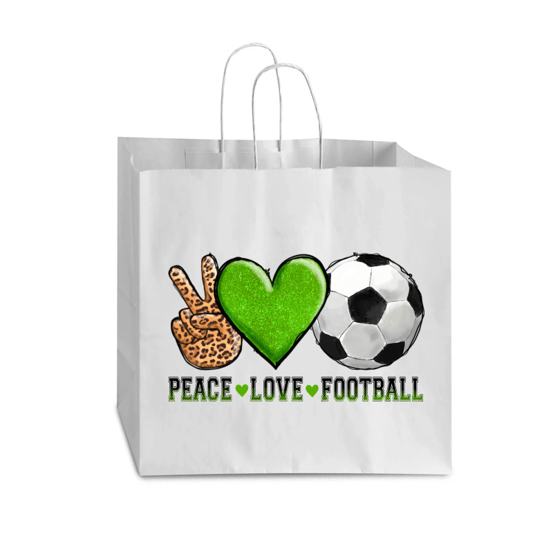 Peace Love Soccer Vogue Paper Bag - 16 X 6 X 12 | Artistshot