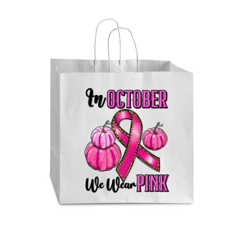 In October We Wear Pink Vogue Paper Bag - 16 X 6 X 12 | Artistshot