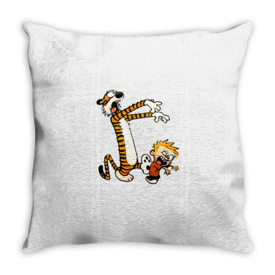 Calvin And Hobbes Halloween Zombie Throw Pillow Designed By Roxanne