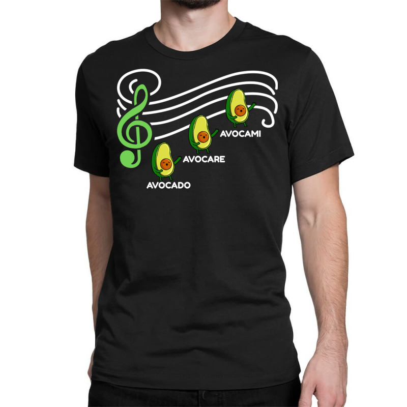 Avocado Music Notes For Classical Music Lover Classic T-shirt by queerappear | Artistshot