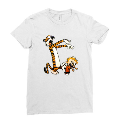 Calvin And Hobbes Halloween Zombie Ladies Fitted T-shirt Designed By Roxanne