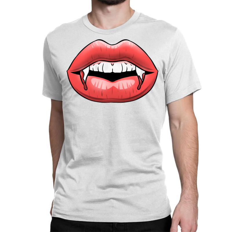 Vampire Fangs For Halloween Classic T-shirt by queerappear | Artistshot