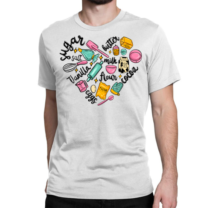 Vanilla Eggs Sugar Cocoa And Kitchen Heart Classic T-shirt by MaliasSmallBusiness | Artistshot