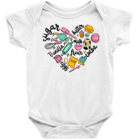 Vanilla Eggs Sugar Cocoa And Kitchen Heart Baby Bodysuit | Artistshot