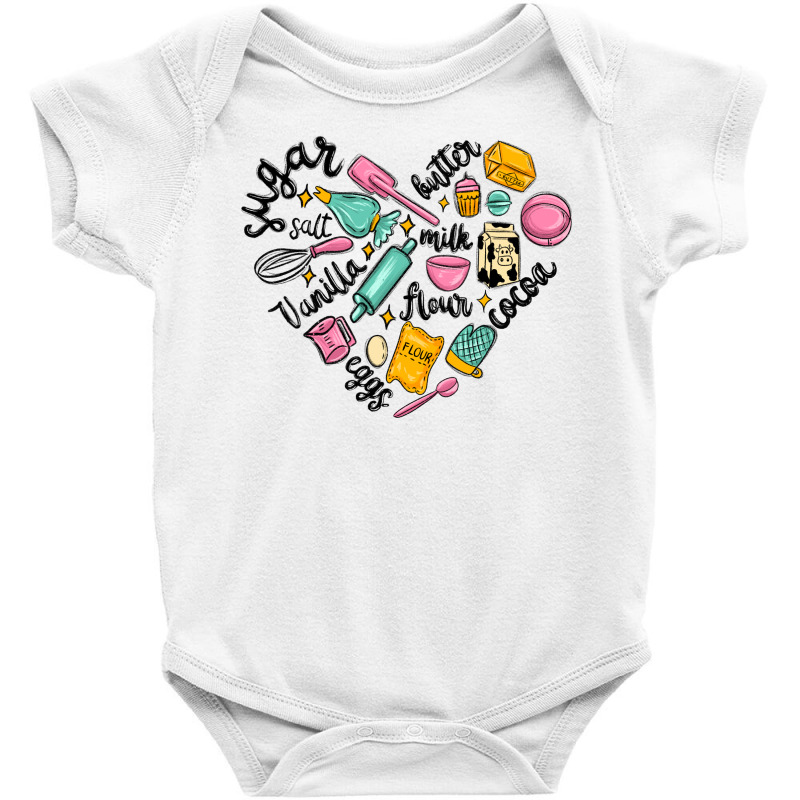 Vanilla Eggs Sugar Cocoa And Kitchen Heart Baby Bodysuit by MaliasSmallBusiness | Artistshot