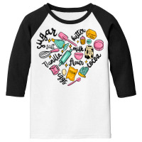 Vanilla Eggs Sugar Cocoa And Kitchen Heart Youth 3/4 Sleeve | Artistshot