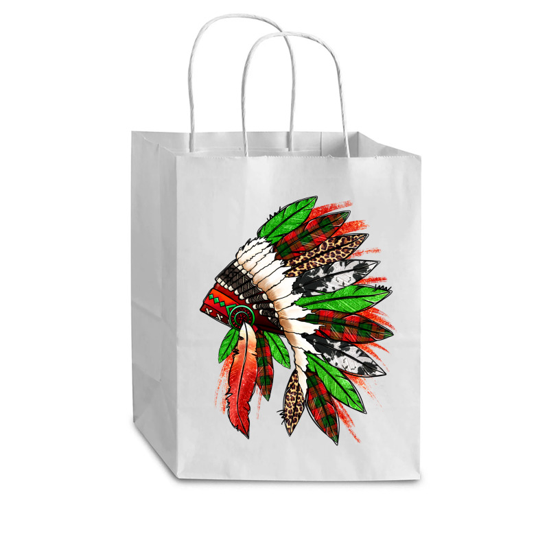 Western Christmas Native American Headdress Cub Paper Bag - 8 X 4 1/2 X 10 1/4 | Artistshot