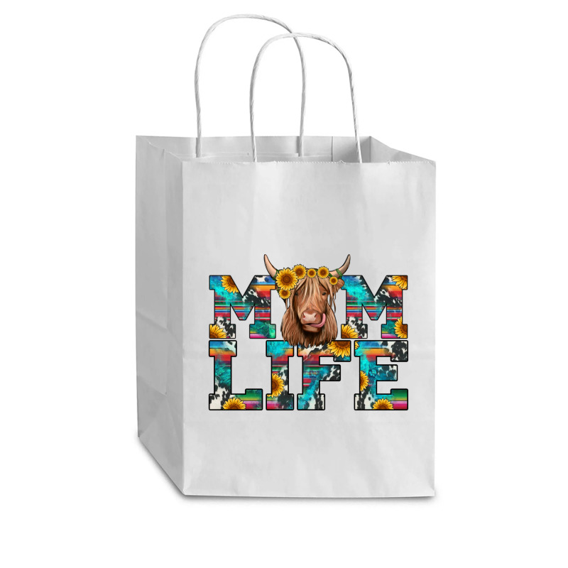 Mom Life Highland Cow Cub Paper Bag - 8 X 4 1/2 X 10 1/4 | Artistshot