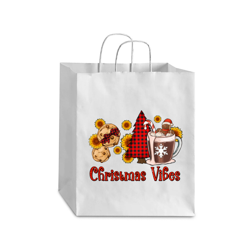 Christmas Vibes Cookies And Hot Cocoa Debie Paper Bag - 10 X 5 X 13 | Artistshot