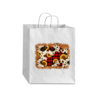 Christmas Cowhide Sunflower Background Debie Paper Bag - 10 X 5 X 13 | Artistshot