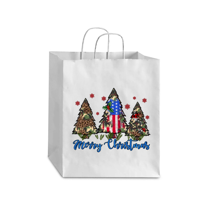 Camouflage Trees Merry Christmas Debie Paper Bag - 10 X 5 X 13 | Artistshot